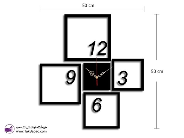 ساعت دیواری چهار ضلعی